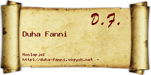 Duha Fanni névjegykártya
